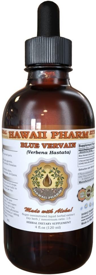 Blue Vervain Liquid Extract, Organic Blue Vervain (Verbena Hastata) Tinktuur 4 oz