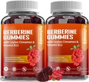 Berberine Supplement koos Ceylon Cinnamon - Sugar Free Orgaaniline Berberine 1500mg Gummies meestele ja naistele - Toetus immuunsüsteemi ja ainevahetuse ja energia