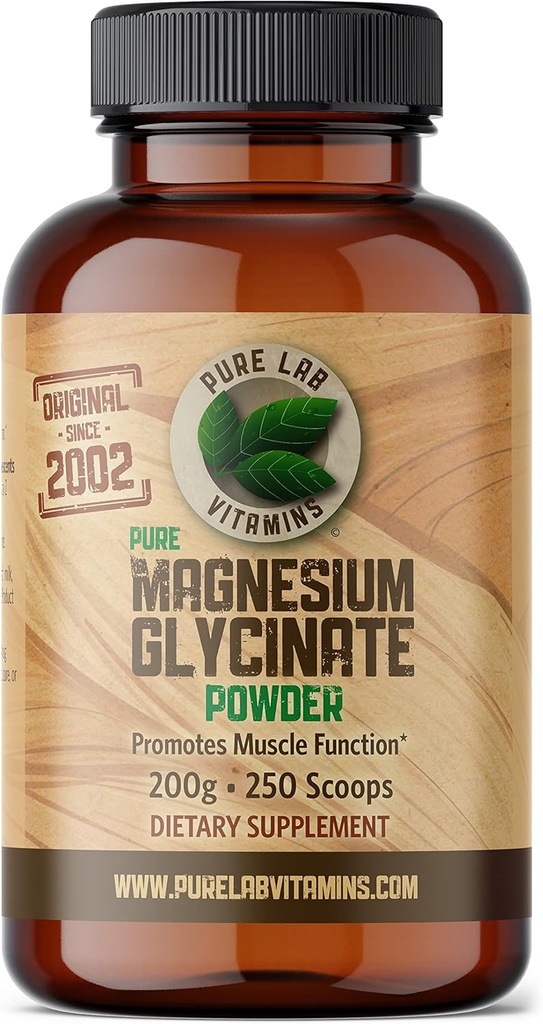Magneesiumglütsinaat - 200 g puhas pulber puhta labori vitamiinide, vegani, gluteeni, suhkru-, sojavaba valmistatud Kanadas