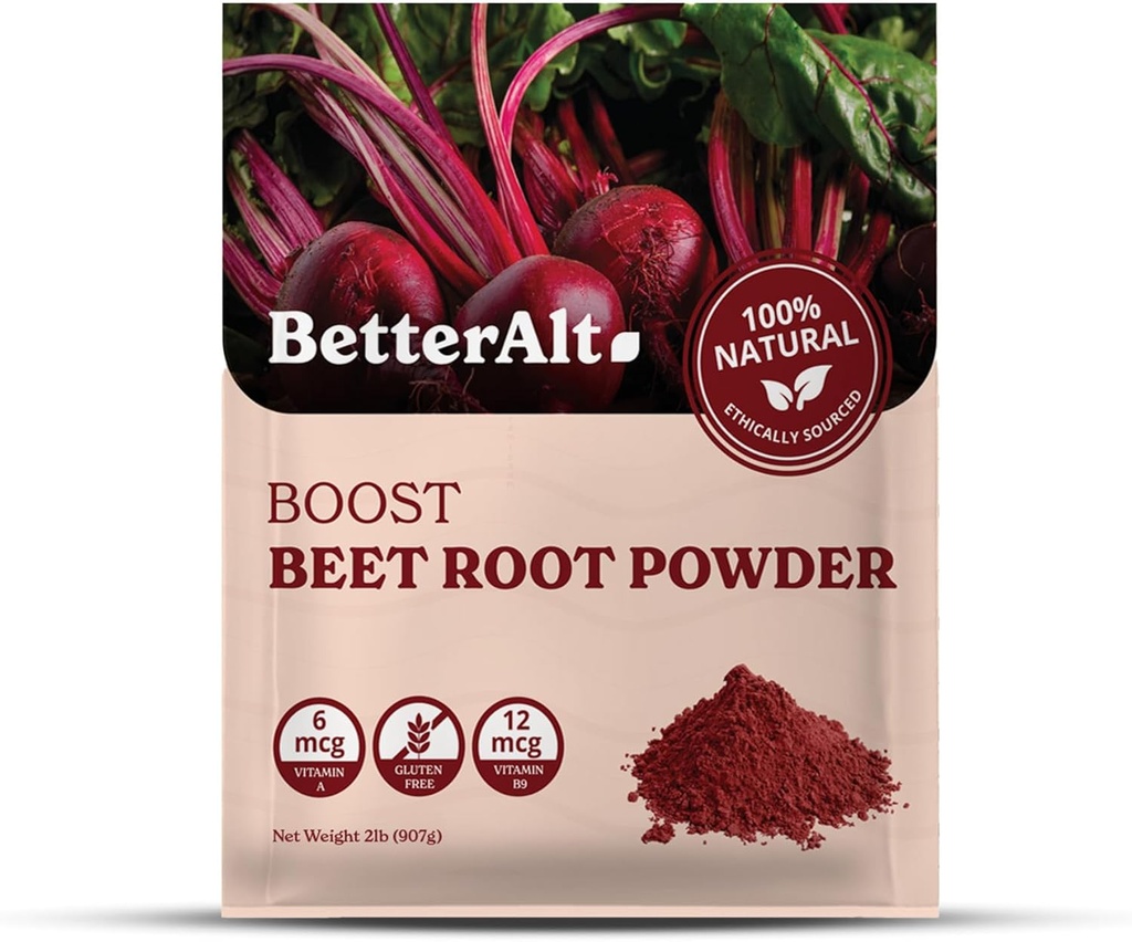 Parem Alt Organic Beet Root Powder, USDA Certified - lämmastikoksiidi täiendus, peedimahl Pulber Superfood Beetroot Supplement, 225 Servings, 2 lb