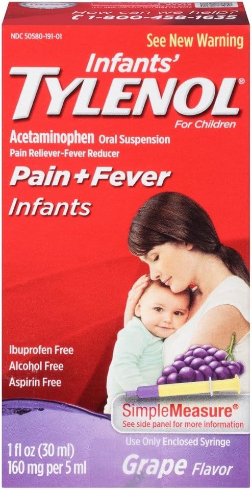 Tülenool Imikuvalu + palavik Suukaudne suspensioon Viinamarjamaitse - 1 oz, pakend 3