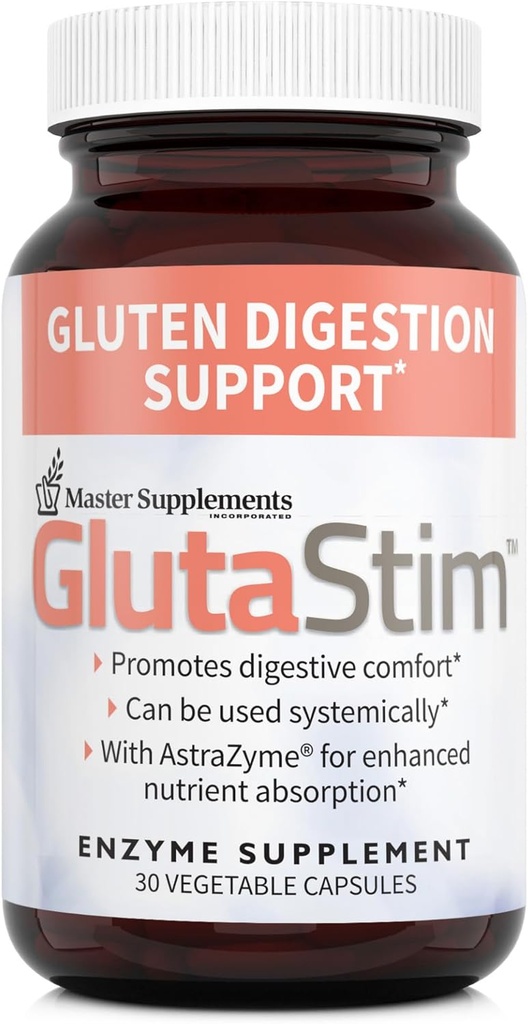 Master Supplements GlutaStim - 30 köögiviljakapslit - gluteeni seedimistuge - pakub seedetrakti tuge + gaas ja puhumine Relief - Vegan, Gluteenivaba - 30 Servings