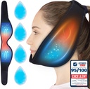 Premium 4 Gel Packs Chin Strap Paindlik Kuum & Külm - Jääpakendid targad hambad Vabastatav näokael Pea Õhuvool Lõua Bra korduvkasutatav pakend magamiseks TMJ Relief and Pain Management Gift