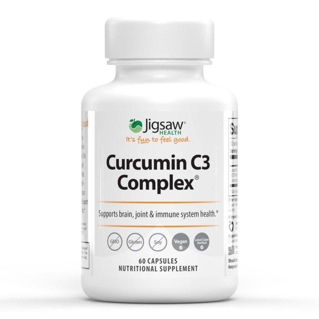 Jigsaw Health Curcumin C3 kompleks | Kurkumiinkapslid Antioksüdandid | 60 kapslit | 60 serveerimist
