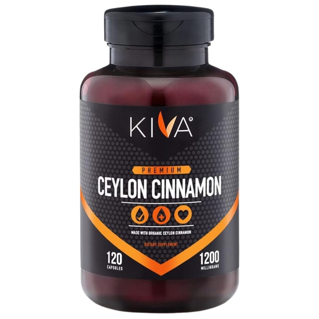 Kiva Premium Ceyloni kaneelipulber Kapslid (120 köögiviljakapslit), Pure Ceyloni kaneel Sri Lankalt, Vegan, Non-GMO, Gluteenivaba