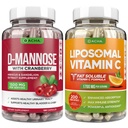 Ultimate kuseteede tervisepakett - D mannoos ja liposomaalne C-vitamiin, Jõhvikas, askorbüülpalmitaat, tõhustatud imendumise valem, detox, toidulisand, põietoetus