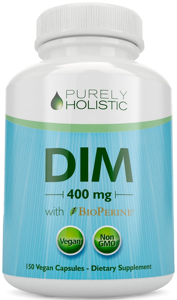 DIM täiendus 400mg Plus Bioperine - 150 vegankapslit - 5 kuu pakkumine - hormoonide tasakaal naistele ja meestele - kõrge tugevusega diindolüülmetaan