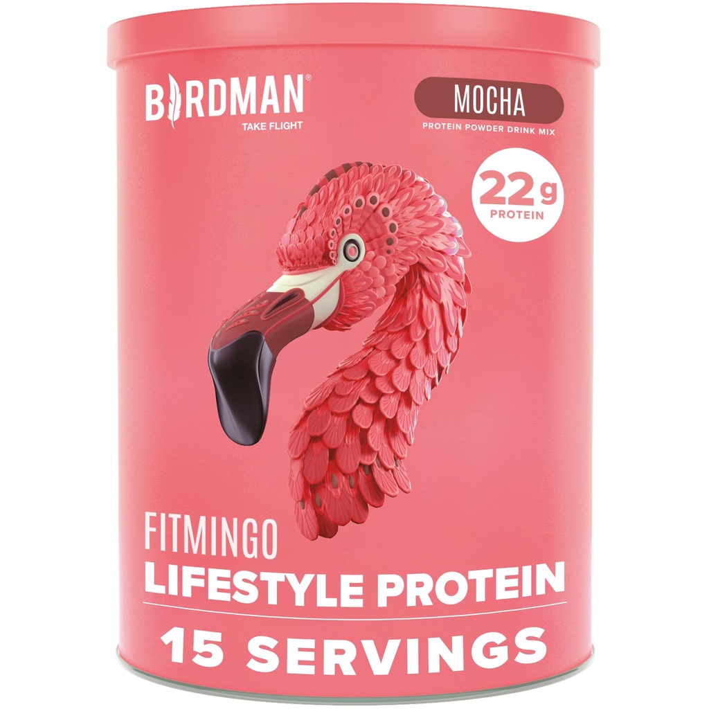 BIRDMAN Fitmingo Veganvalgu pulber inositooli, kollageeni võimendajate, hüaluroonhappe ja vitamiinidega | Madala süsivesikusisaldusega, piimavaba, madala kalorsusega | 23g taimset päritolu mustikavalgu pulber müo-inositooliga