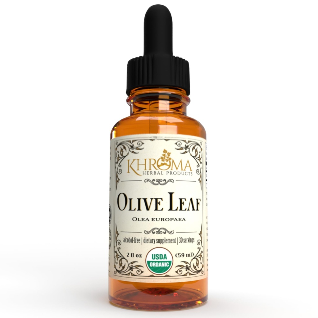 Khroma Taimsed tooted Orgaaniline Oliivileht - 2 oz Vedelik klaaspudelis - 30 serveerimist
