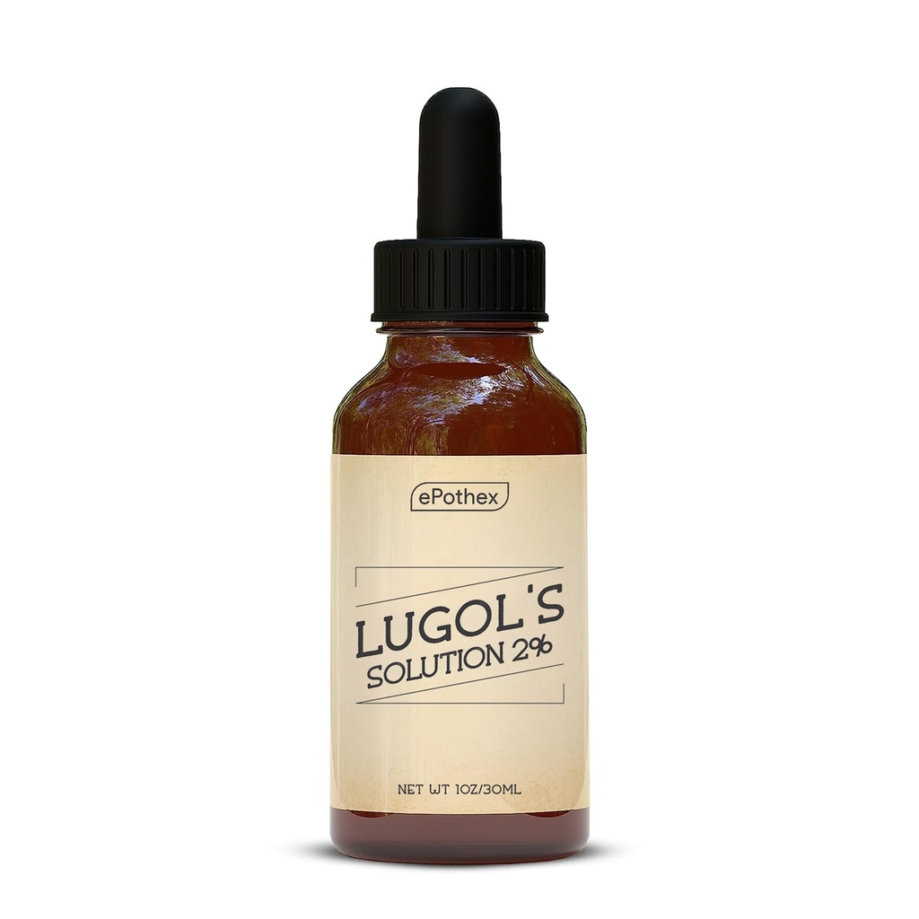 Lugoli lahendus 2% 1oz klaasist tilguti pudel. Sisaldab kaaliumjodiidi ja joodi, 30 ml