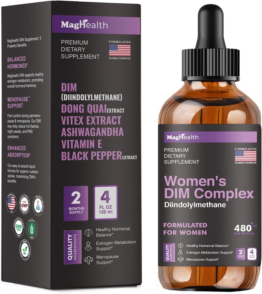 DIM täiendus | koos ashwagandha, Dong Quai, Vitexi ekstraktidega, 200mg diindolüülmetaan - hormooni tasakaal, menopausilisandid - PMS ja antioksüdantide tugi - naised ja mehed | 60 päeva pakkumine