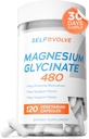 Magneesiumglütsinaat 480mg - kõrge imendumine Magneesiumi lisand Stressi leevendamine, uni, südame tervis, närvid, lihased ja ainevahetus, 120 Veggie kapslit, 1 kuu pakkumine