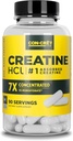 CON-CRET Creatine HCl kapslid | Lihas-, Kognitiivne, Cellular Energy Support | No Bloating või krambid | USA Made & NSF Certified | Kreatiin pillid (90 ct)