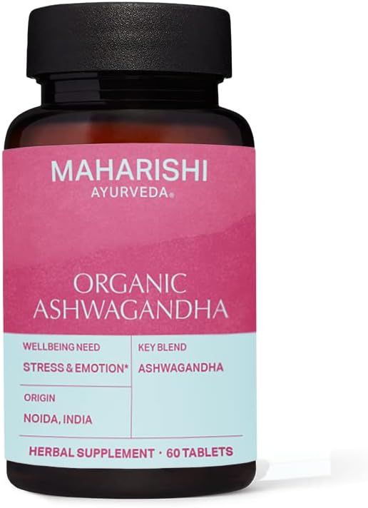 Orgaaniline Ashwagandha | 60 taimset tabletti - 500 mg ea. | StressijuhtimineTM | Edendab vastupidavust ja energiat