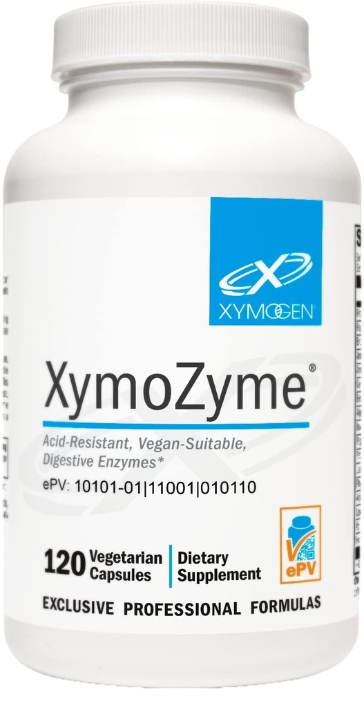 XYMOGEN XymoZyme - seedeensüümid naistele ja meestele, kellel on proteaas ja bromelain - happeresistentsus, Vegan Seedeensüümid soolestiku tervise ja puhituse leevendamiseks (120 kapslit)