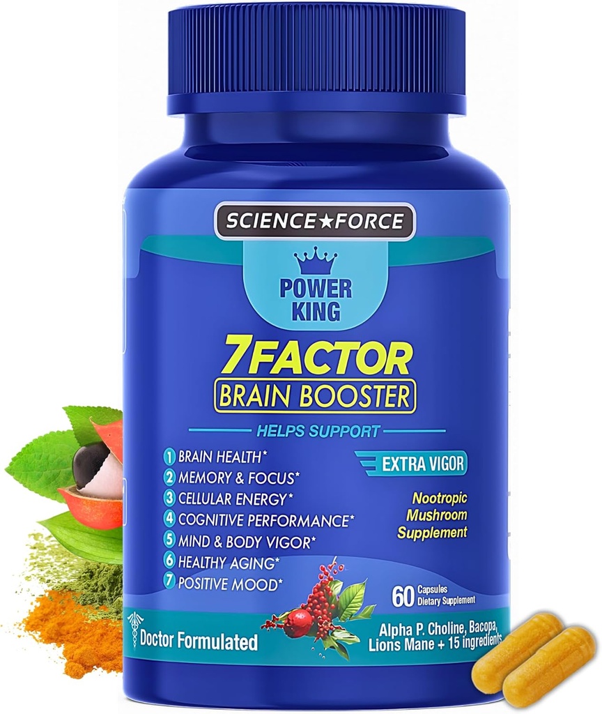 Ajulisandid mälule ja fookusele - Nootroopne aju tervis - Kognitiivne jõudlus, selgus, energia, vaimne elujõud, Shilajit - Alfa-koliin, Lõvi Mane, Bacopa, 18 Premium koostisosad