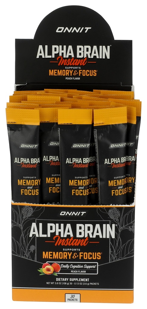 Onnit Labs Alpha Brain Instant Peach, 0.13 OZ