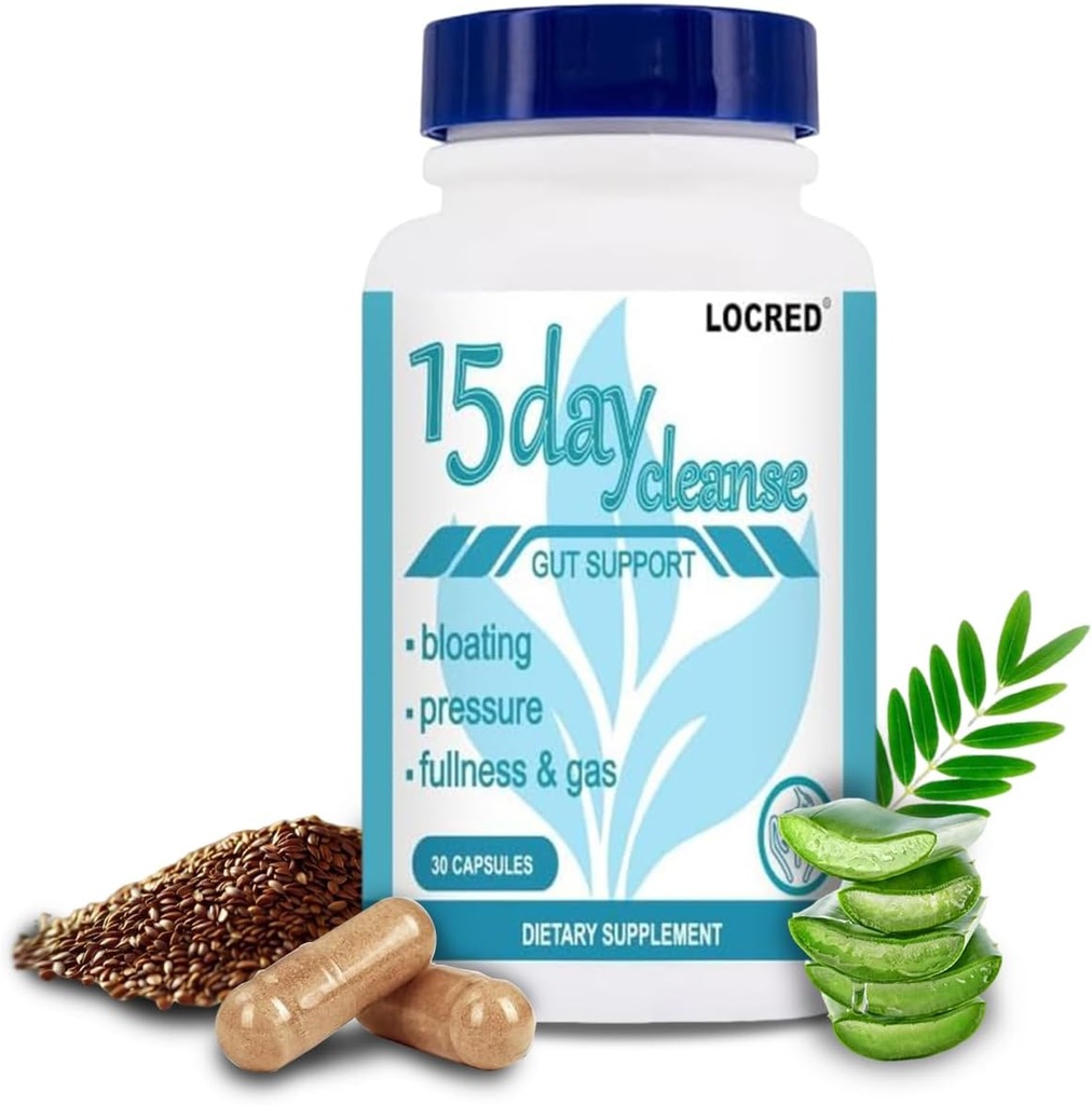 15 päeva Puhasta kapsel, Colon Puhasta Detox ja Soolestiku Tervis Naistele ja Meestele, koos Senna, Cascara Sagrada & Psyllium Husk, 30 kapslit