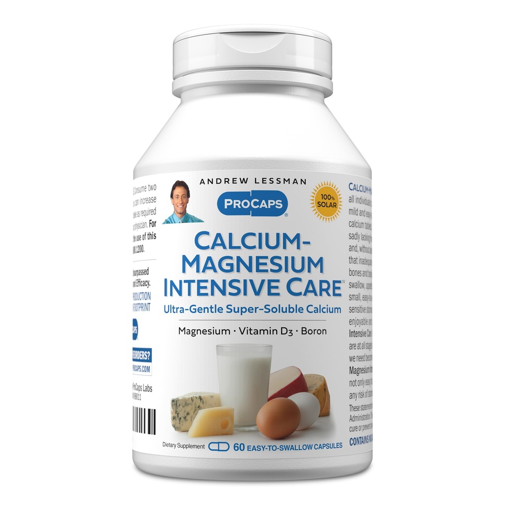 ANDREW LESSMAN Calcium Magnesium Intensiivne hooldus 60 kapslit - luu ja skeleti tervis Essentials. Lihtne neelata kapslid, super lahustuv peen pulber. Õrn isegi kõige tundlikuma kõhuga