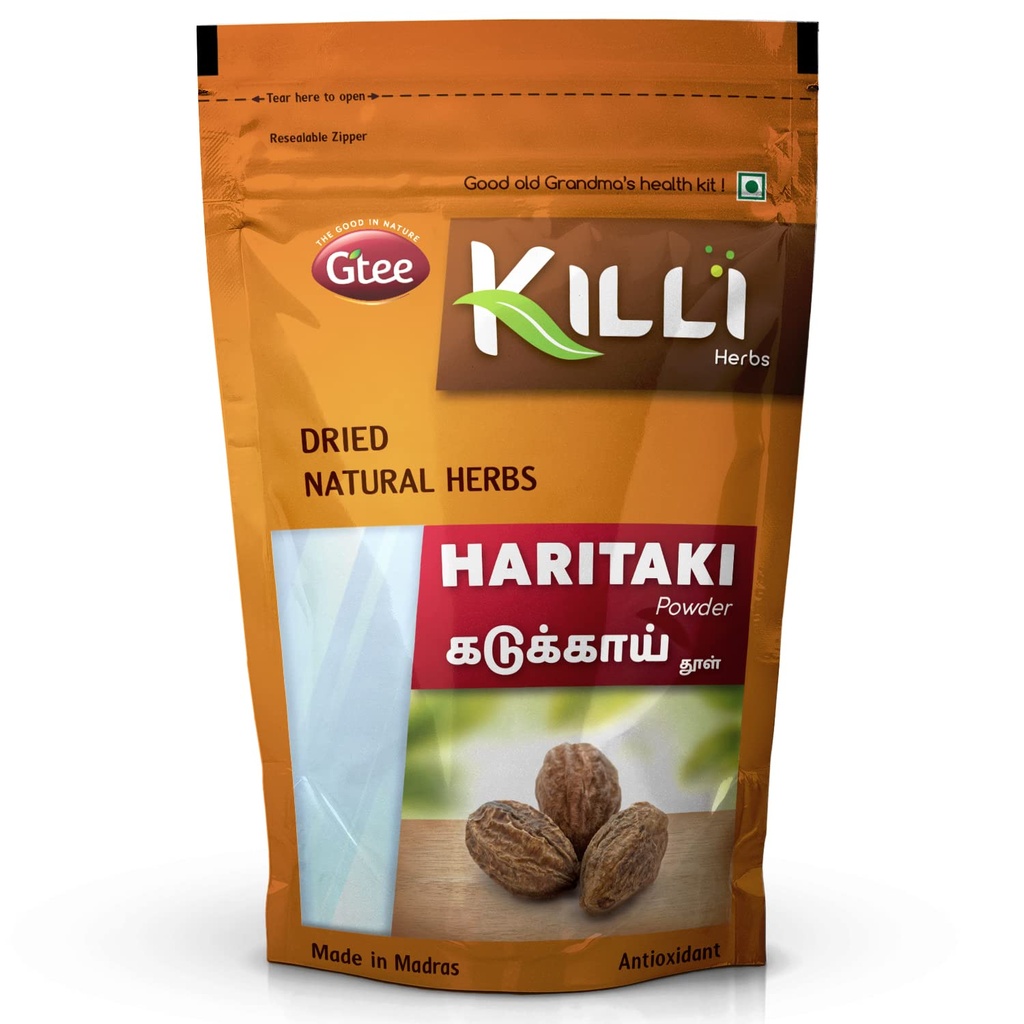 KILLI Haritaki | Kadukkai | Myrobalan | Karakkaya | Terminalia chebula | Harad Powder, 100 g
