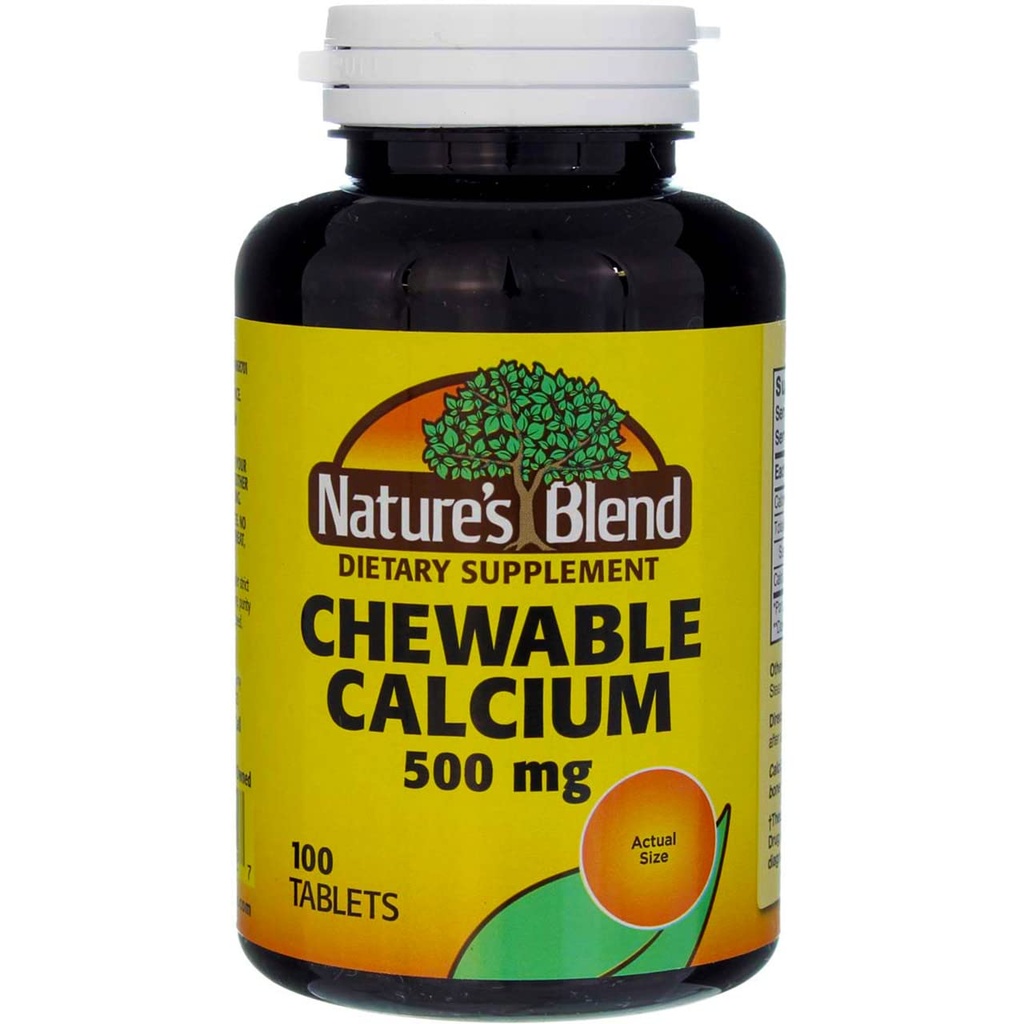 Nature's Blend Calcium näritav Baieri kreem 500 mg 100 Tabs