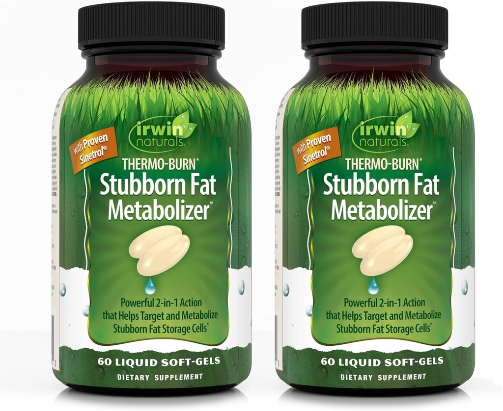 Irwin Naturals Thermo-Burn kangekaelne rasva metaboliseerija - 60 vedelat pehmet geeli, pakend 2 - aitab sihtida ja metaboliseerida kangekaelseid rasva ladustamise rakke - 40 kokku