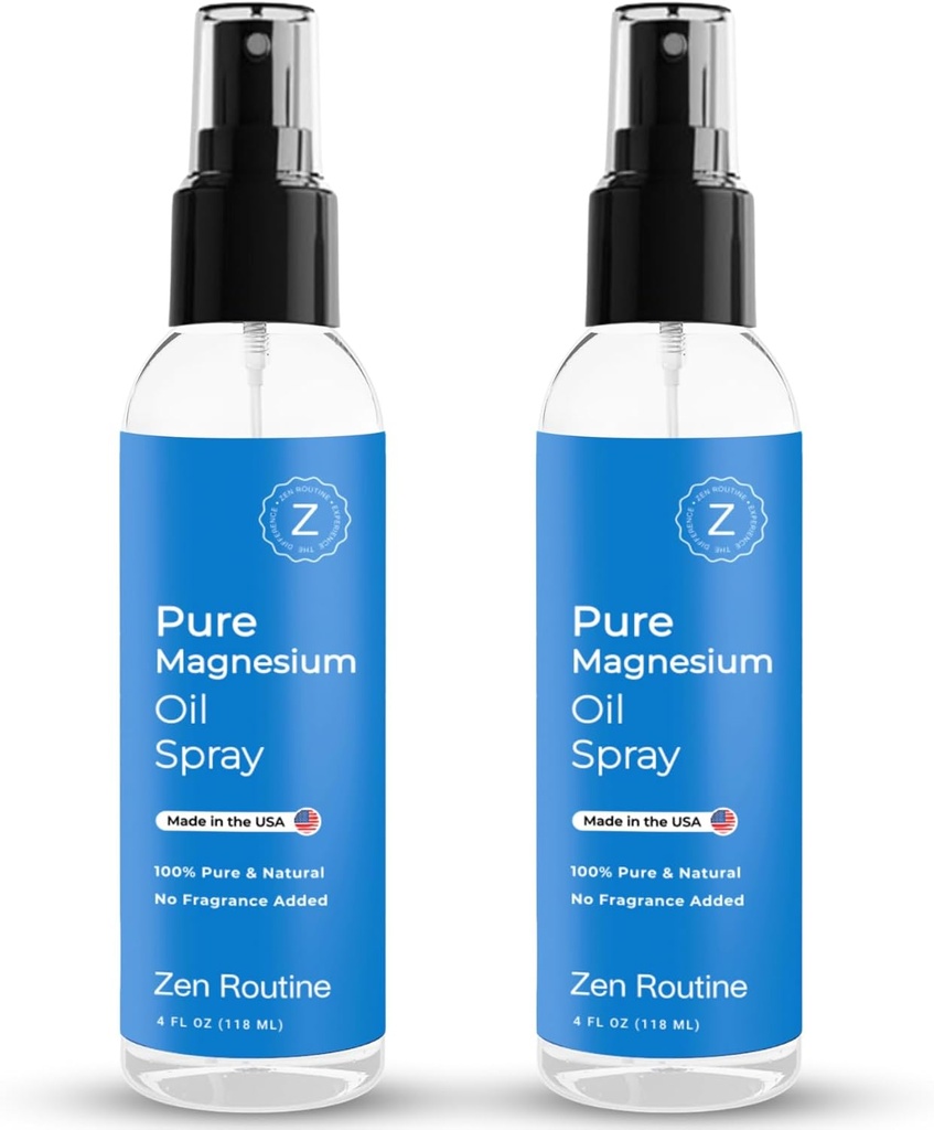 Puhas magneesiumiõli pihusti - 4oz (2 Pack) Orgaaniline USP Hinne, paikne magneesiumi pihusti jalgadele, jalgade krambid, kaalujuhtimine, Aceite de Magnesio, looduslik sool ja iidsed mineraalid - valmistatud USA-s