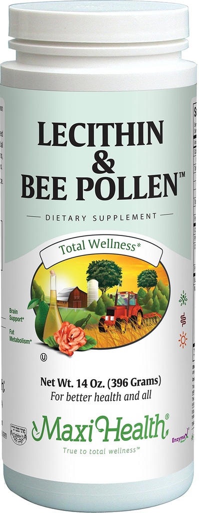 Maxi Health Letsitiin & Bee Pollen - aju, energia ja seedimise toetus - 14 Oz pulber - Kosher