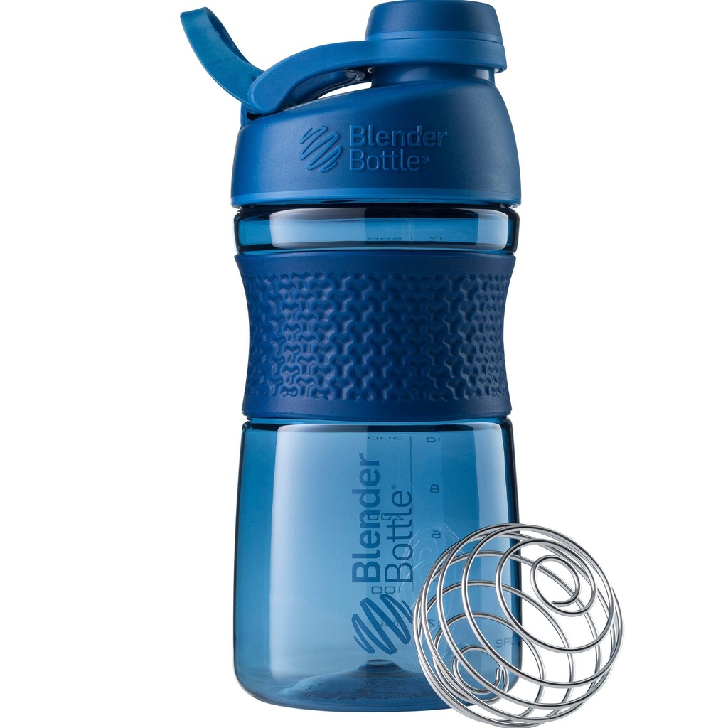BlenderBottle SportMixer Shaker Bottle Ideaalne valgu raputamiseks ja enne treeningut, 20-kordne, merevägi