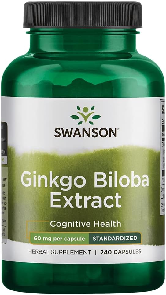 Swanson Ginkgo Biloba ekstrakt 24% 60 milligrammi 240 kapslit