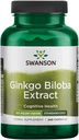 Swanson Ginkgo Biloba ekstrakt 24% 60 milligrammi 240 kapslit