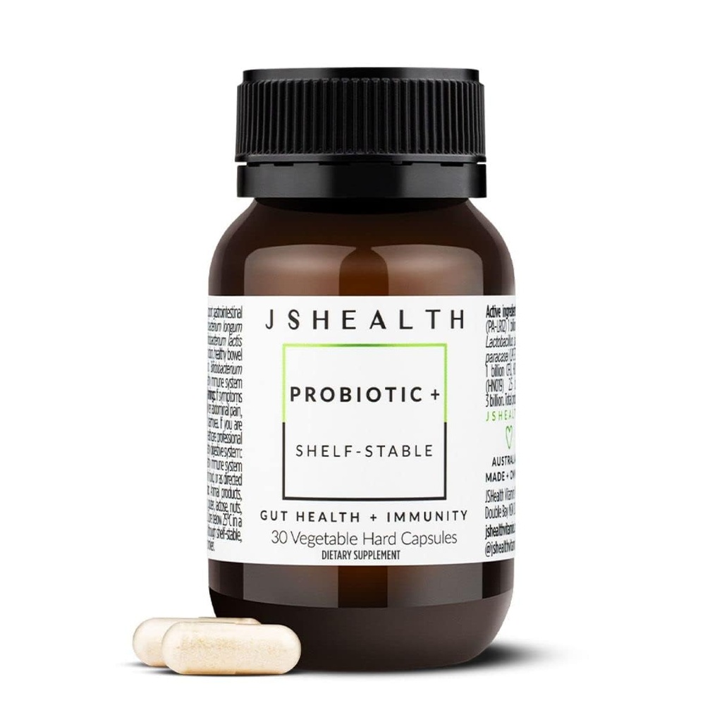 JSHealth multi-tüve probiootiline täiendus. Täiustatud soolestiku tervise valem 5 kliiniliselt uuritud tüvega. Riiulilaud, Vegan. Toitumisnõustaja Jessica Sepel (30 kapslit)