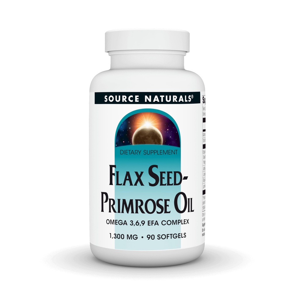 Allikas Naturals Flax Seed-Primrose Oil, Omega 3,6,9 EFA kompleks, 1300mg - 90 Softgels