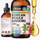 BIO KRAUTER Korea punase ženšenni ekstrakt Vedelik - Alkohol ja suhkur Vaba Panax Ginseng Supplement - Vegan Immune Support Supplement - 4 Fl. Oz.