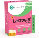 Lactogut Kidz Probiootikumid Pulber lastele Lihtne tarbida probiootikume lastele Soolestiku tervis, üldine heaolu ja immuunsus Vegan kliiniliselt tõestatud - 1Gx10 kotid (oranž maitse)