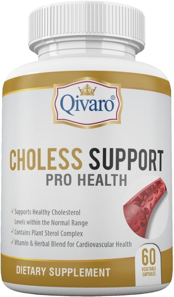 Choless Support Pro Health - Kolesterool & Lipid Management - Infundeeritud Guggul ja küüslaugu ekstrakt - Vegan ja Non-GMO - Valmistatud USA - 60 kapslit