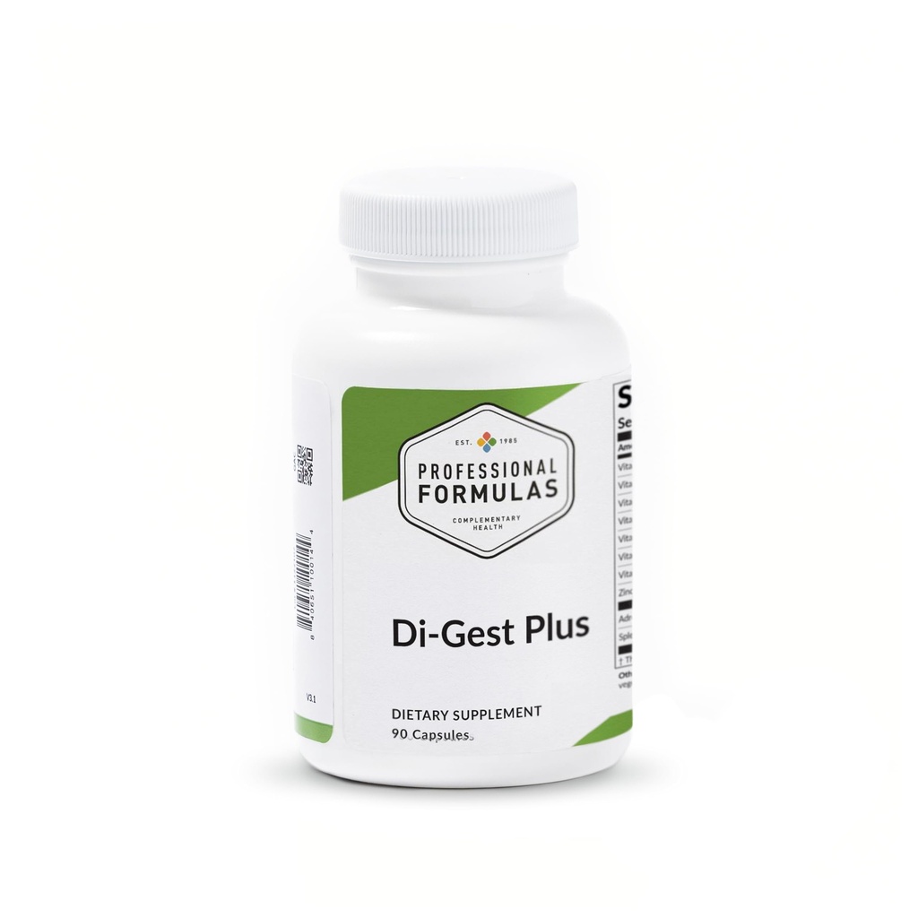 Professionaalsed valemid Di-Gest Plus - Betaiin, L-glutamiinhape, pankreatiin, papaiin ja pepsiin tervisliku seedimise, toitainete imendumise ja soolestiku puhastamise jaoks - allergia, gluteenivaba, 90 kapslit