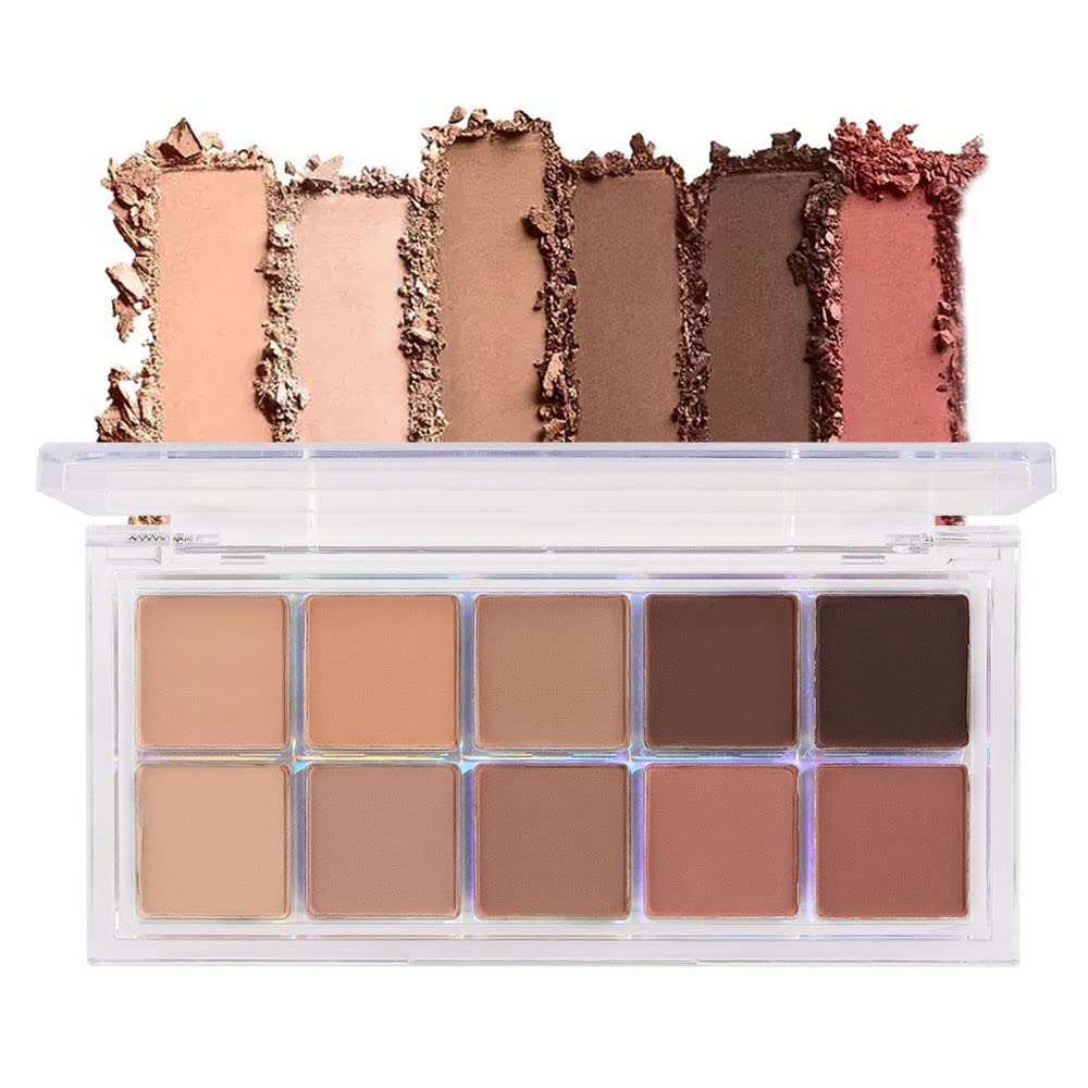 BINGBRUSH 10 värvi Pruun Silmavarju Pallet, Soe Toned Kõrge Pigmenteeritud Matte Silmavari, Natural Neutral Eyeshadow Ultimate Meik Palette, Vibrant Make Up Pallets Kit