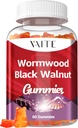 Black Walnut Wormwood Gummies - Taimne täiendus koos Artemisia Annua Herb & Juglans nigra Hull seedetrakti tervise ja loodusliku keha puhastamiseks, mitte-GMO ja gluteenivabad toidulisandid - 60 Gummy närimistables