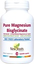 Puhas magneesiumbiglütsinaadi lisand (130 mg) | Täiustatud magneesiumglütsinaat, õrn kõhul, lahtistav toime puudub (120 Veg Caps) | UUED juured HERBAL