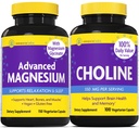 InnovixLabs Koliin & Magneesium Bundle Koliin Bitartraat 550 mg (100 kapslit) Advanced Magnesium (150 kapslit). Toetab mälu, meeleolu, aju tervist ja suurendab kognitiivset.