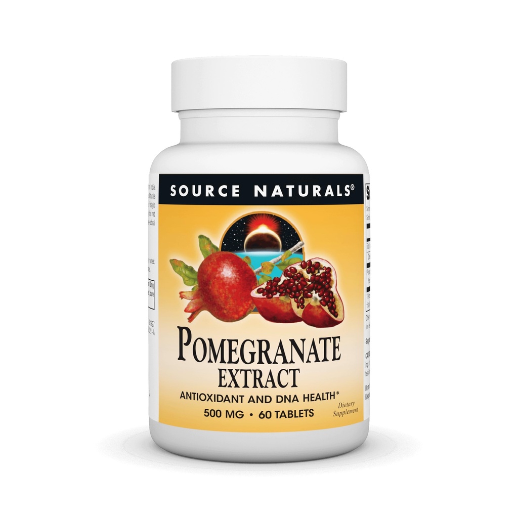 Allikas Looduslik granaatõuna ekstrakt 500mg Täielik terve puu Ellagic Acid Antioxidant & Lisatud kiud - 60 tabletti