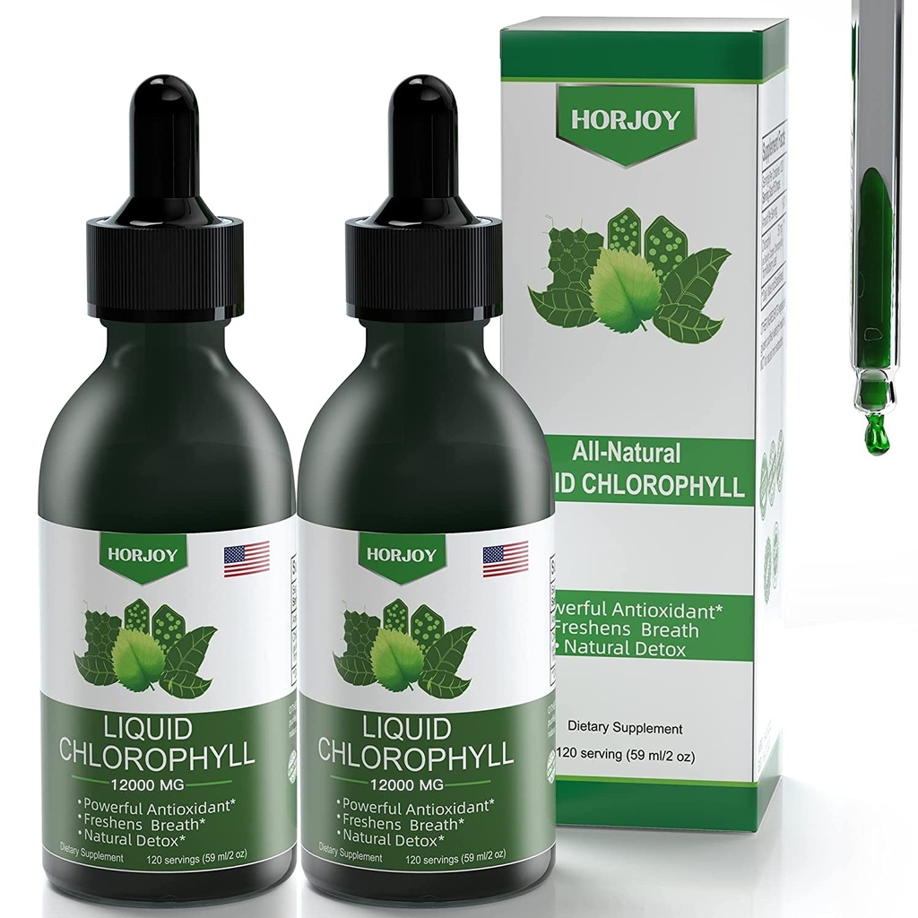 Klorofüll Vedelikutilgad - 100% looduslikku energiat suurendav ja immuunsuse tugi - sisemine deodorant ja detox - kõrguse haiguse leevendamine - kiire imendumine, vegan ja mitte-GMO - 120 serveerimist (2. pakk)
