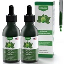 Klorofüll Vedelikutilgad - 100% looduslikku energiat suurendav ja immuunsuse tugi - sisemine deodorant ja detox - kõrguse haiguse leevendamine - kiire imendumine, vegan ja mitte-GMO - 120 serveerimist (2. pakk)
