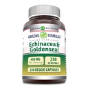 Amazing Formulas Echinacea Goldenseal Supplement | 450 Mg | Veggie kapslid | Non-GMO | Gluteenivaba | Valmistatud USAs (1 Pack, 250 Count)