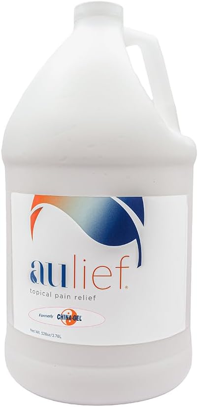 Hiina-Gel Aulief Pain Relief Cream Artriit & Lihasmõõt valulike lihaste ja liigesevalu, kaela, põlvede ja seljavalude jaoks, Premium Dye-free White Topical Gel, 128oz Bottle