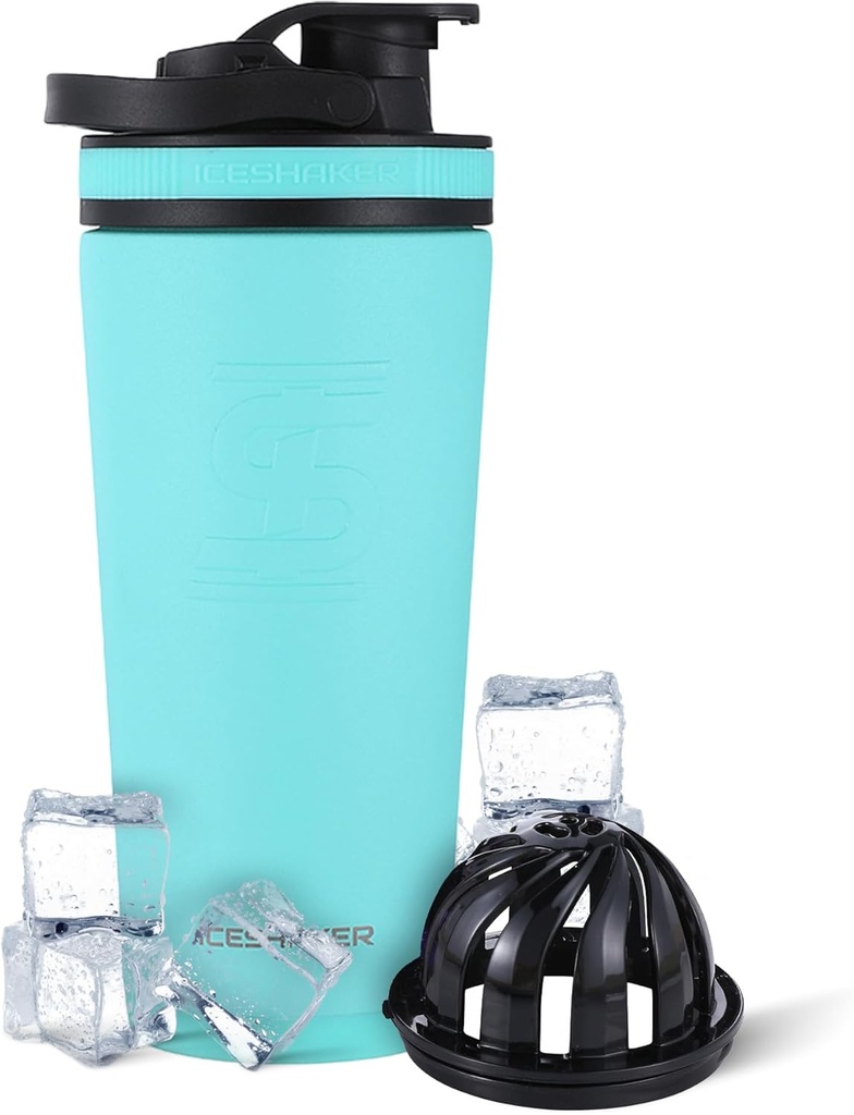 Ice Shaker Isolated Stainless Steel Shaker Bottle | 26oz, Mint | Külm 30+ tundi | Isoleeritud karikas Twist-on Agitatoriga | Lõhnavaba pudel valgukokteilide, vee, smuutide, kokteilide jaoks