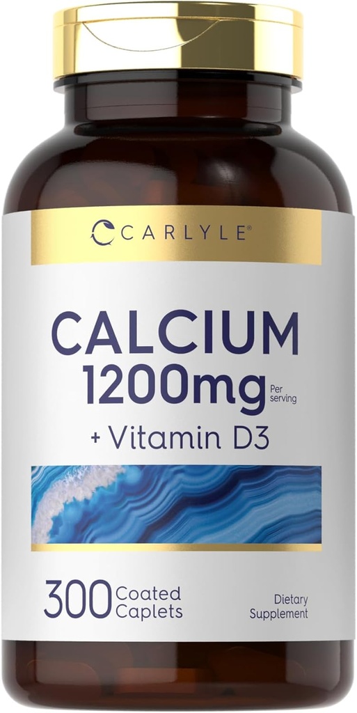 Carlyle Calcium 1200mg D3-vitamiiniga | 300 kapslit | Mitte-GMO, Gluteenivaba ja taimetoitlane