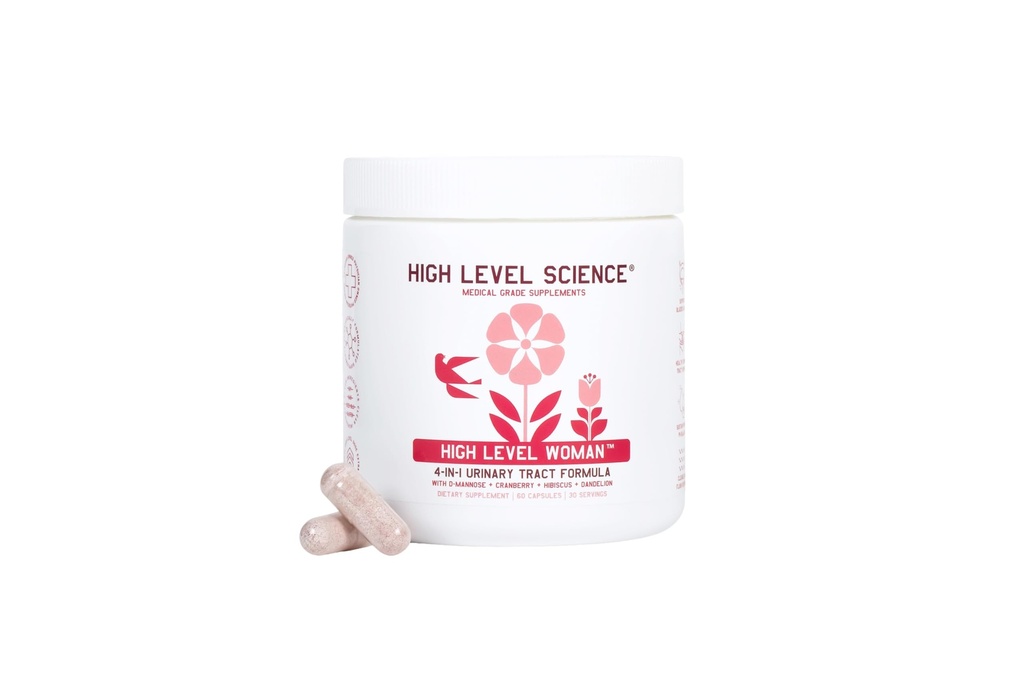 Kõrge D-Mannose 1000mg, kuseteede ja põie tervise toetamine, D mannoosi lisandid naistele, jõhvikas, Hibiscus & Dandelion, Utri Cleanse, 60 kapslit, taimetoitlane, gluteenivaba