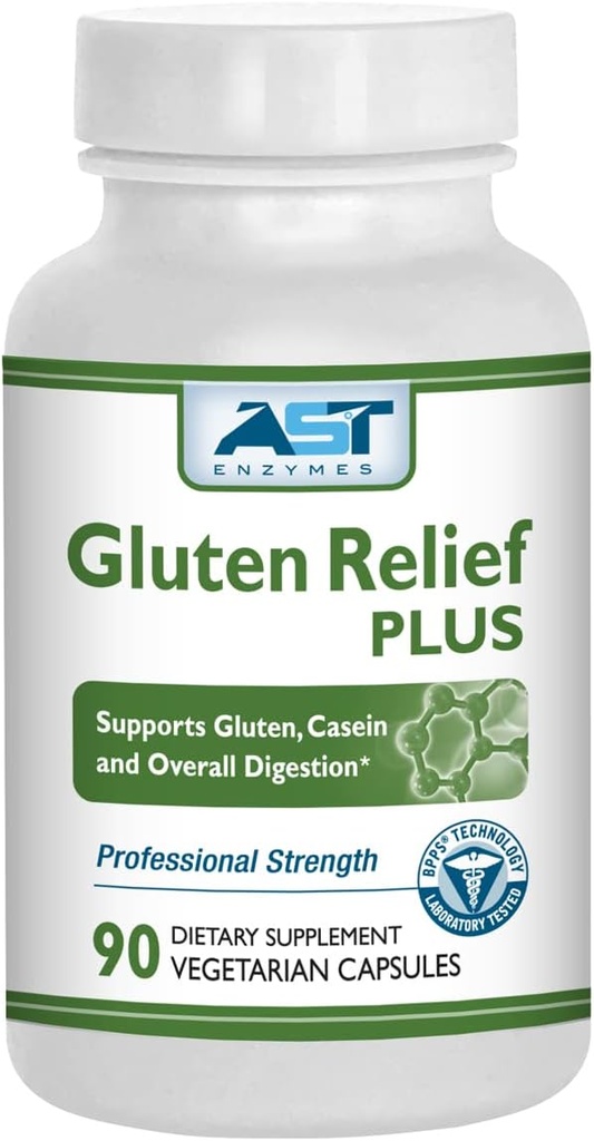 Gluteen Relief Plus – 90 taimekapslit - Gluteeni seedimise tugi - Premium Natural Digestive Enzyme Formula - Sisaldab DPP-IV ensüümi kompleksi - AST ensüümid